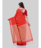 DESH BIDESH Women`s Khadi Cotton Handloom RupSagar Design Saree Without Blouse Piece(Red)